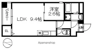 アリエスサン西新【2階】の間取り