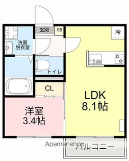 アプリーレ北仙台【3階】の間取り