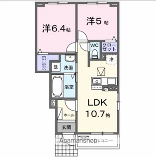 ポミエB【1階】の間取り