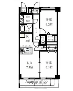 シック赤塚【3階】の間取り