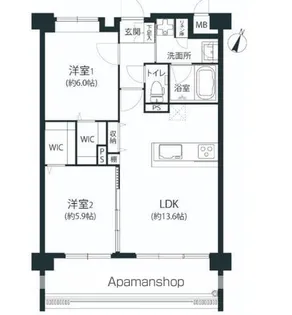 警固ビューアパートメント【5階】の間取り