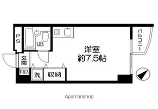1Rの間取り画像