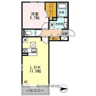 グランドヒル英【1階】の間取り