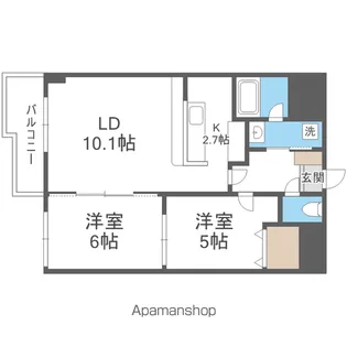 アクアトピア豊平【6階】の間取り