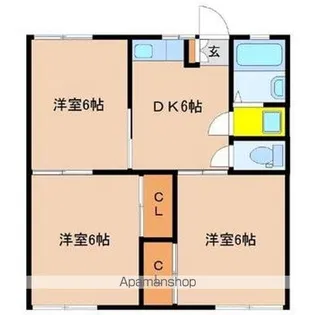 フォーブル祇園【106号室】の間取り