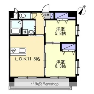 ミモザヒルズ錦町【505号室】の間取り