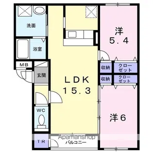 Eメゾン【404号室】の間取り