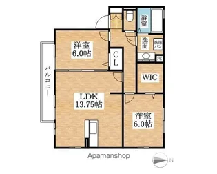 アムール丹陽【2階】の間取り