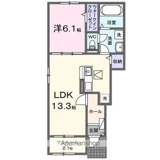 ソーレ 10B【1階】の間取り