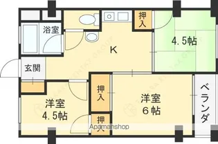高槻第2コーポラス【5階】の間取り