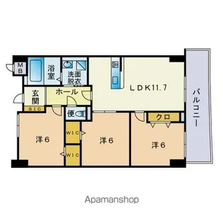 リオグランデ博多【304号室】の間取り