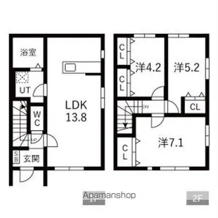 MEZY前九年Ⅰ【A-5号室】の間取り