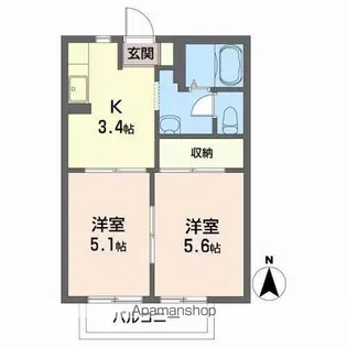 寺久保サンシャイン【2階】の間取り