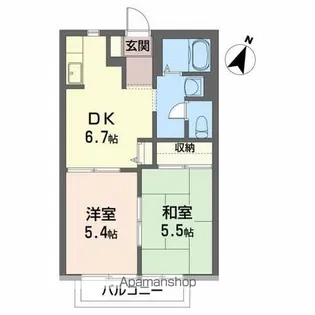ディアスF B【1階】の間取り