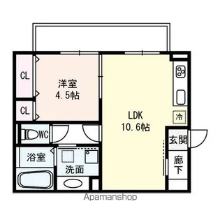 滋賀県栗東市下鈎【アパート】の間取り
