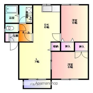 メンバーズタウン月町B【101号室】の間取り