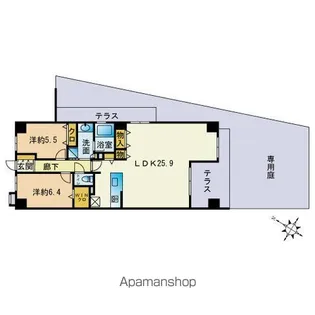 イノバス西新【1階】の間取り