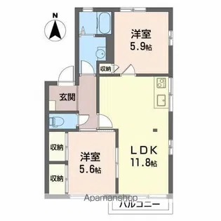 T.TOWNリヴェールE【2階】の間取り