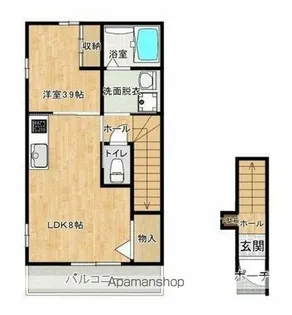 1LDKの間取り画像