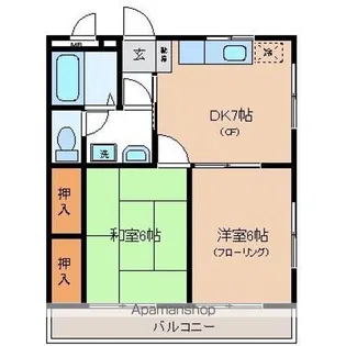 ルーチェ三ッ藤【102号室】の間取り