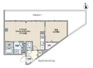 エルファーロ笹塚Ⅲ【4階】の間取り