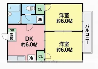 サンリバー佐川【2階】の間取り