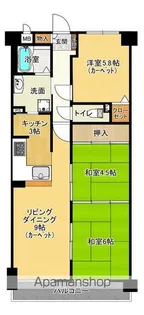 チサンマンション第6南仙台【402号室】の間取り