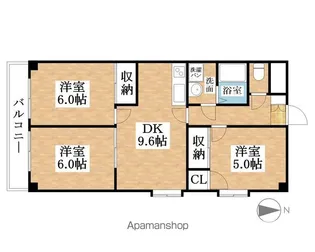 グレイシー高雄【3A号室】の間取り