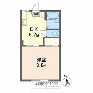 パインヒルズ【105号室】の間取り