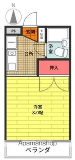 レジデンスアサミズ砂屋戸【102号室】の間取り