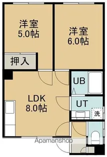 蘭ハイツ3号【2F右号室】の間取り