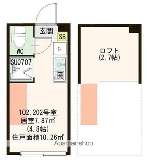 ハーモニーテラス中板橋Ⅲ【2階】の間取り