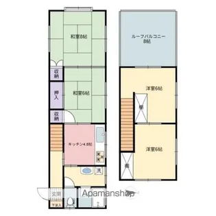 コーポサンパレス【106号室】の間取り