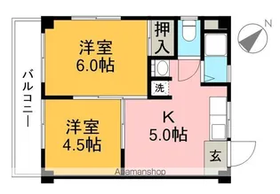 リバープール新田【2階】の間取り
