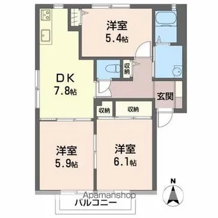 VOGEL【C101号室】の間取り