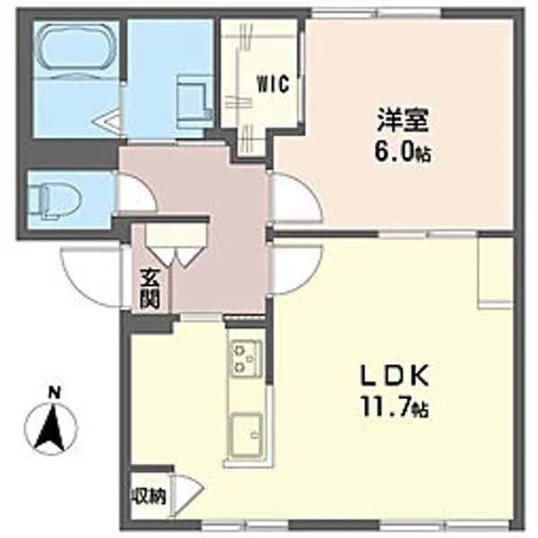フラッツ山下 B【1階】の間取り