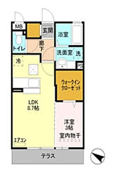 カルチェB【1階】の間取り