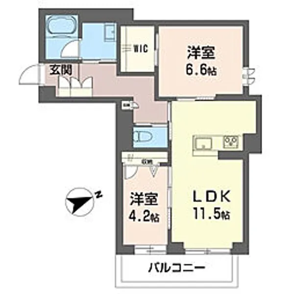 ジュモー川越【101号室号室】の間取り