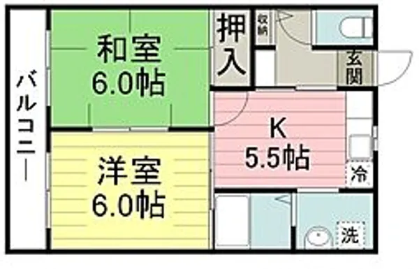 川越サウスプラトウC【205号室号室】の間取り
