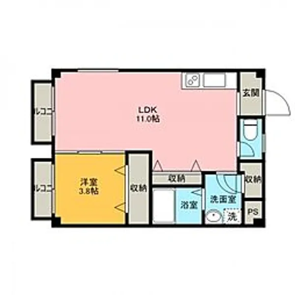 越山マンション【1階】の間取り