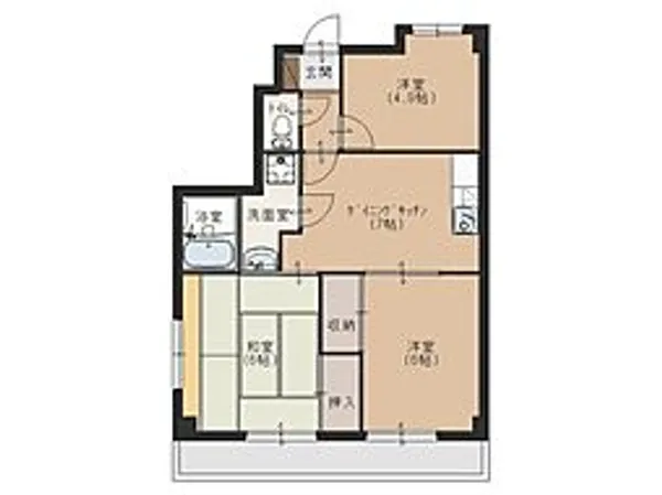 シャトーサンワ【3階】の間取り