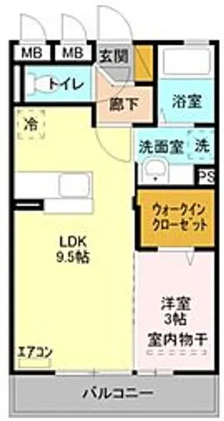 カルチェB【1階】の間取り