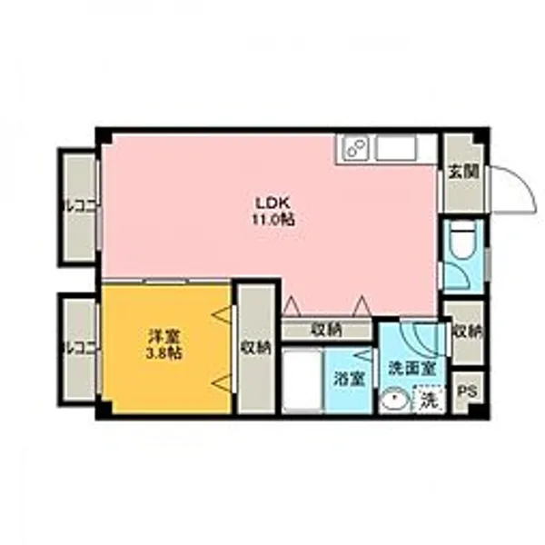 越山マンション【3階】の間取り