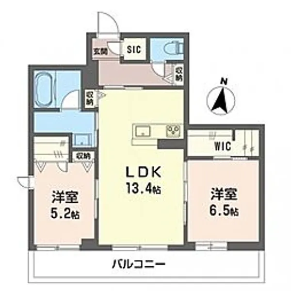 ベレオ川越【1階】の間取り