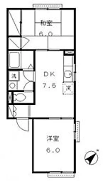 サンアール松ヶ丘【1階】の間取り