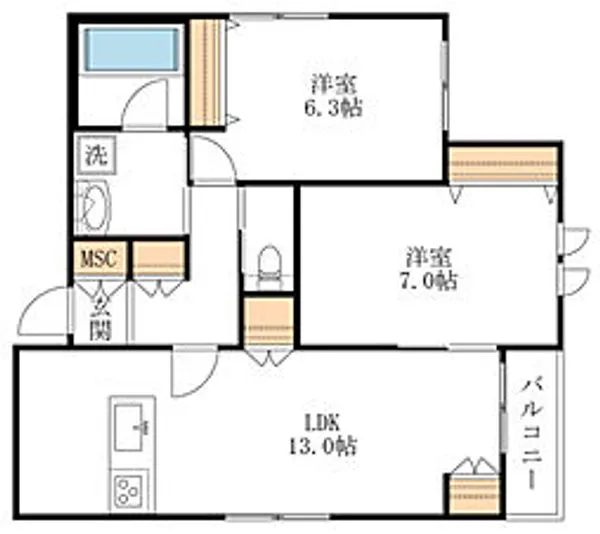 HEBEL MAISON 若葉【2階】の間取り