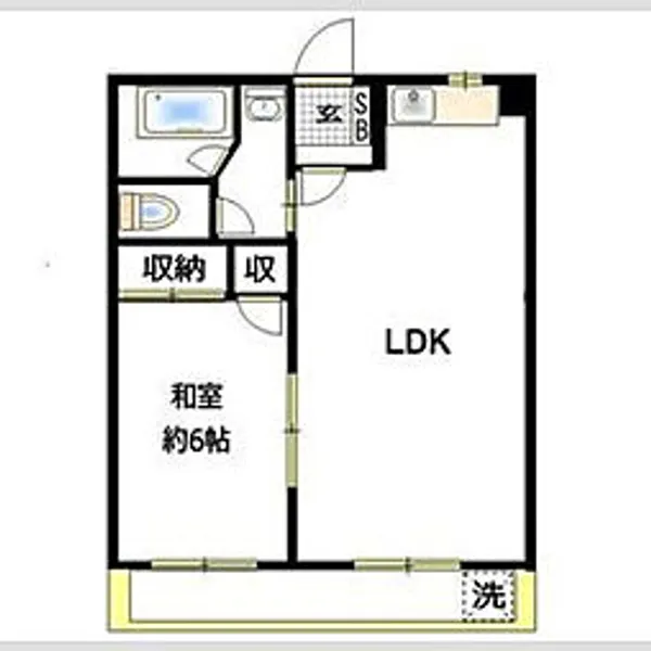 高階マンション【2階】の間取り