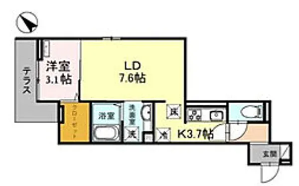 D-RESIDENCE東田町【1階】の間取り