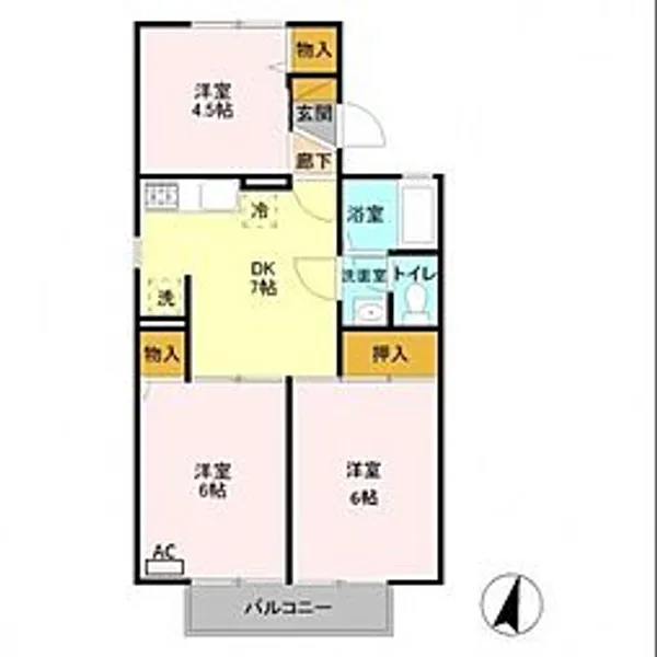 プリムヴェール(川越)B【1階】の間取り