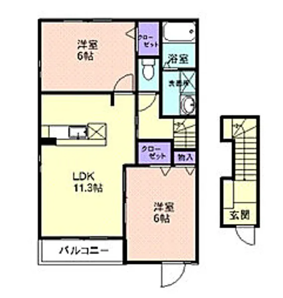 ヴィオラI【2階】の間取り